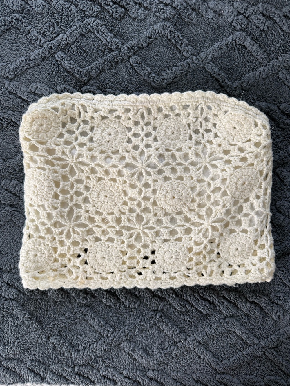 Fashion Nova White Crochet Strapless Crop Top - Picture 3 of 5